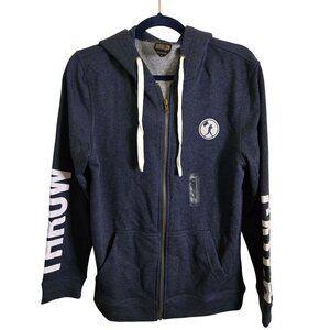 Baseballism NWT Catch Throw Blue Full Zip Hoodie Size S
